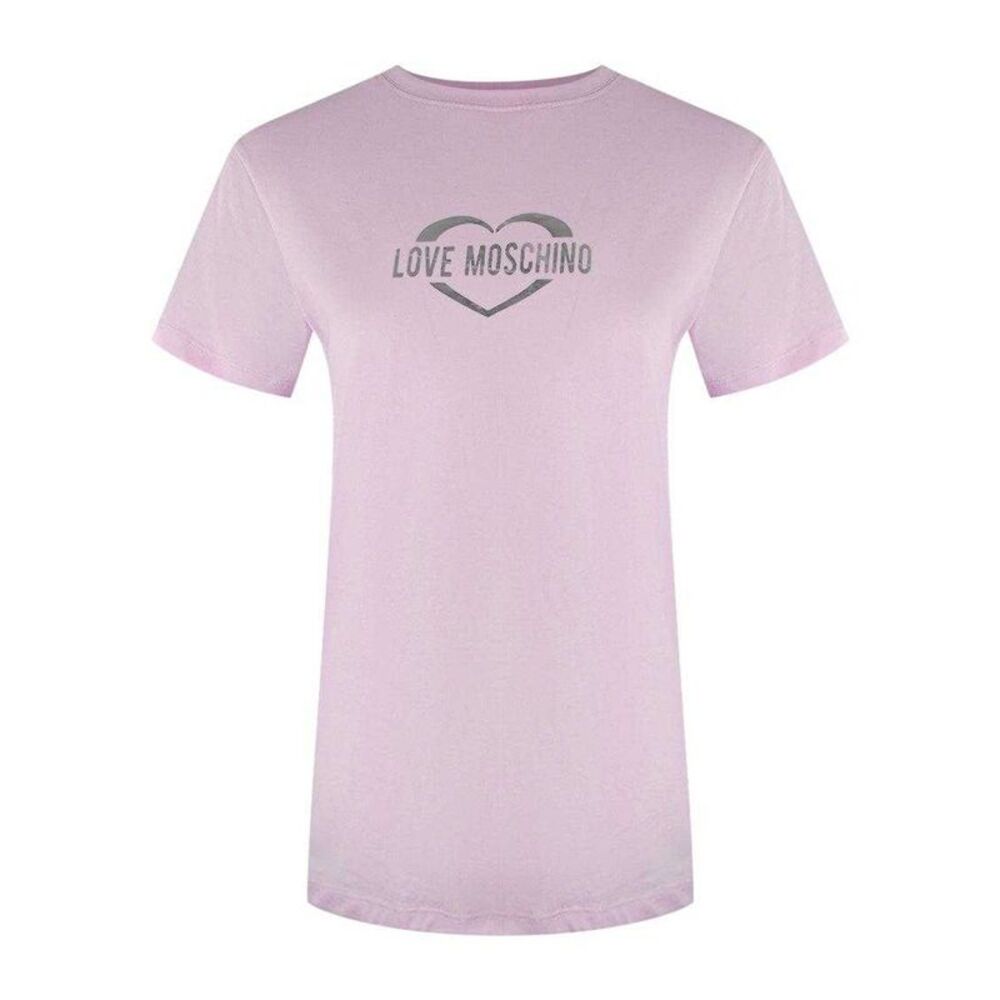 Love Moschino Womens/Ladies Shiny Heart Cotton Slim T-Shirt / Pink